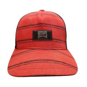 Beautiful Giants Red And Black Striped Snapback Baseball Hat Cap Mesh Back.